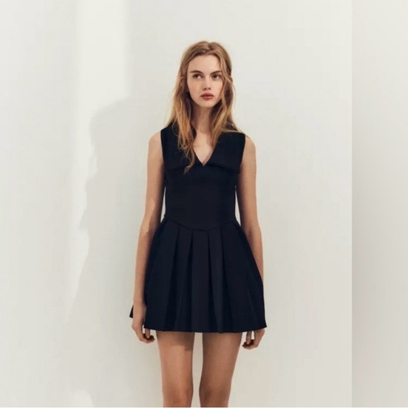 Zara Dresses & Skirts - Zara Navy Pleated Mini Dress (New With Tags)